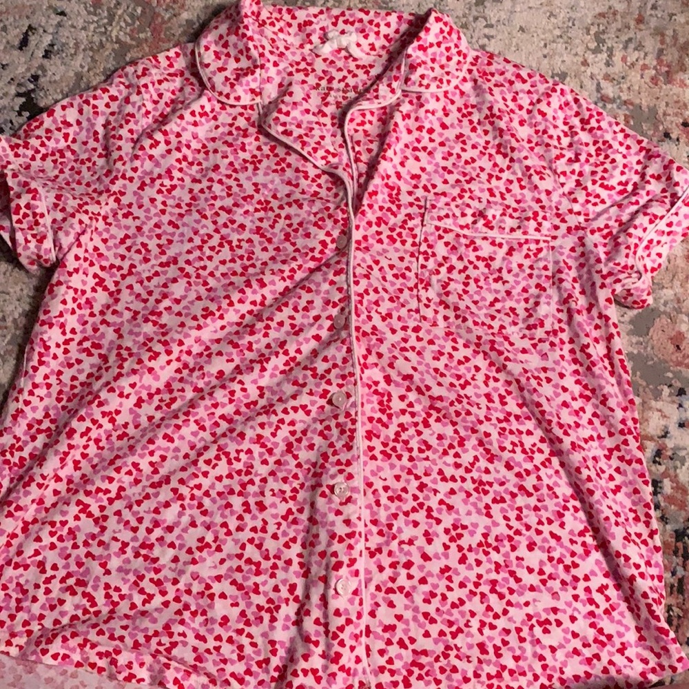 KATE SPADE CONFETTI HEARTS PAJAMA TOP